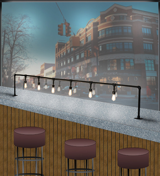 Meyda 158" Long Pipedream 6 Light Bar Top Lamp