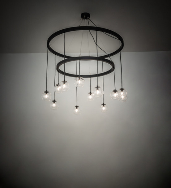 Meyda 54" Wide Bola 12 Light Two Tier Chandelier