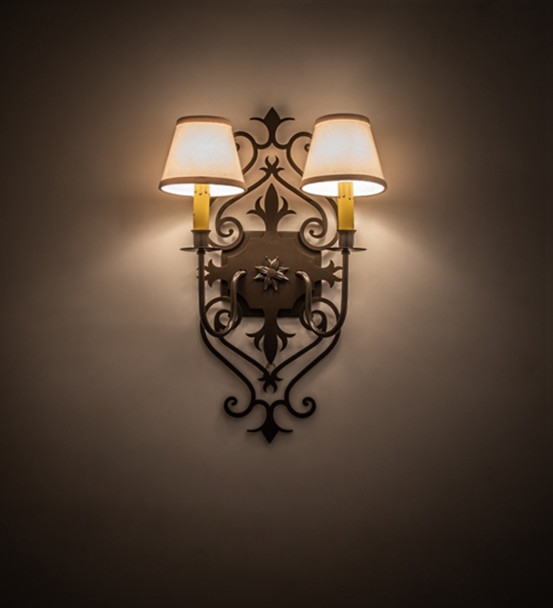 Meyda 14" Wide Louisa 2 Light Wall Sconce