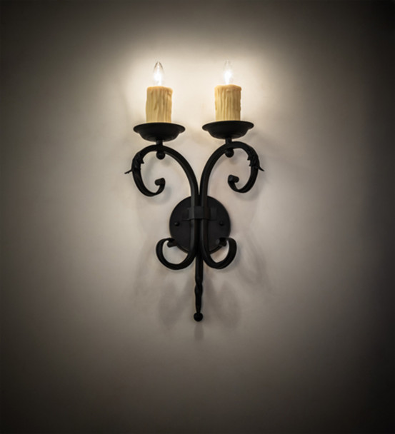 Meyda 11" Wide Andorra 2 Light Wall Sconce