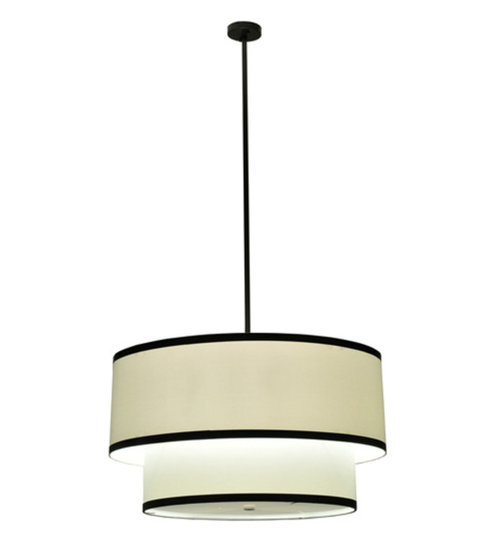 Meyda 36" Wide Cilindro 2 Tier Textrene Pendant - 243366