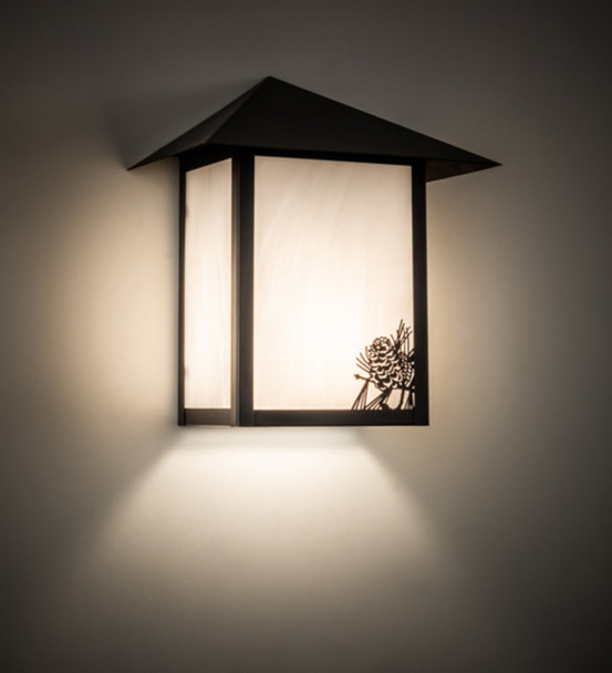 Meyda 8" Wide Seneca Winter Pine Right Wall Sconce