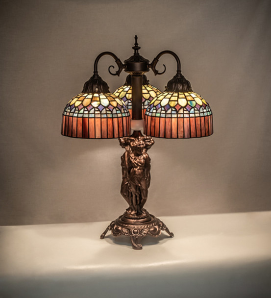 Meyda 23" High Tiffany Candice 3 Light Table Lamp
