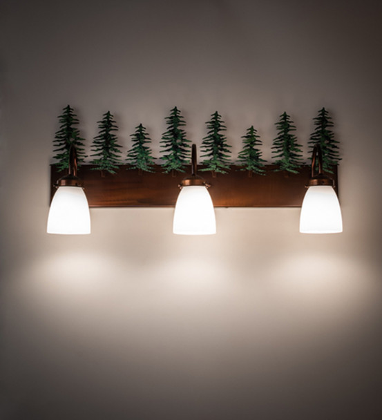 Meyda 28" Wide Tall Pines 3 Light Vanity Light