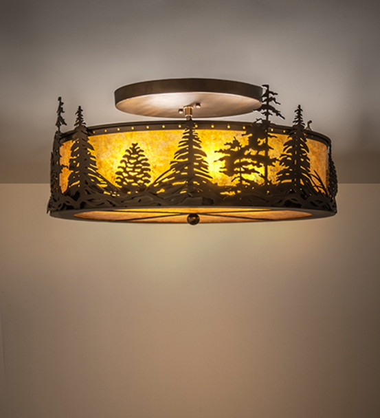 Meyda 22" Wide Wildlife At Dusk Semi-flushmount