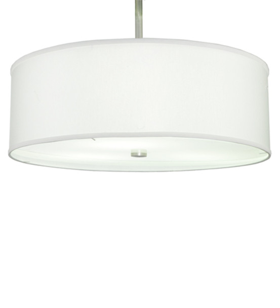 Meyda 24" Wide Cilindro White Trilam Textrene Pendant