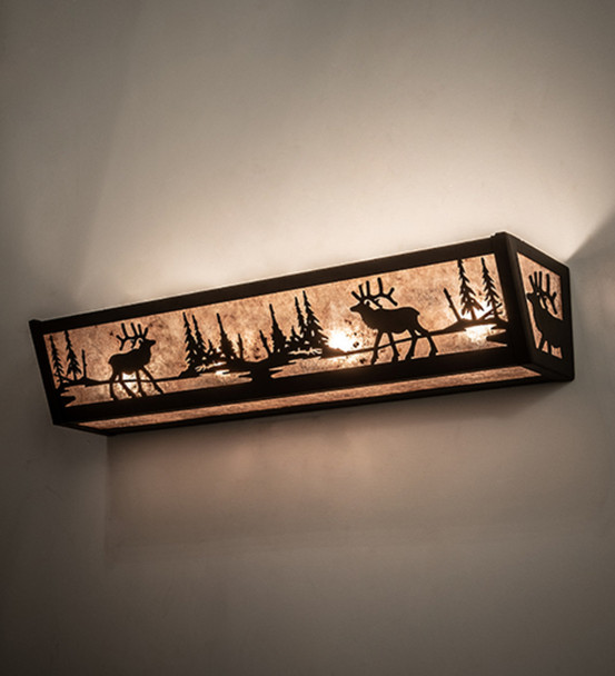 Meyda 24" Wide Elk At Lake Vanity Light