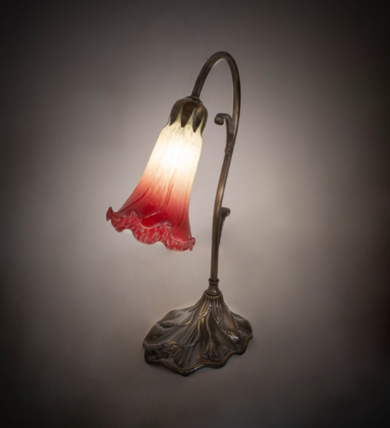Meyda 15" High Seafoam/cranberry Tiffany Pond Lily Accent Lamp