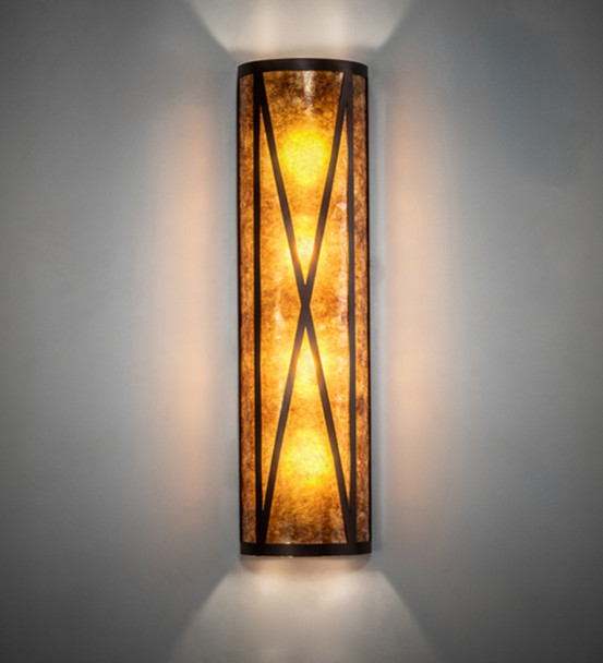 Meyda 8" Wide Saltire Craftsman Wall Sconce