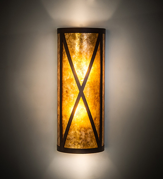 Meyda 7" Wide Saltire Craftsman Wall Sconce - 253589