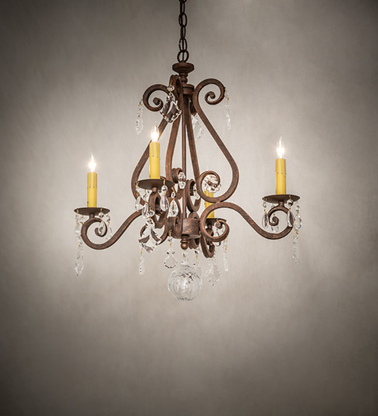 Meyda 22" Wide Adrianna 4 Light Chandelier