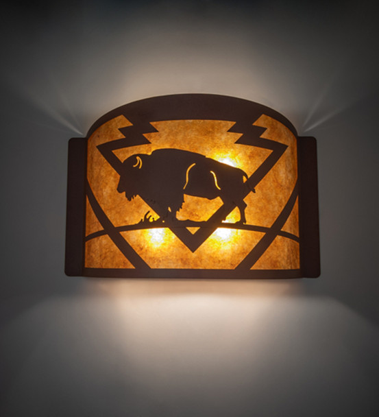 Meyda 24" Wide Lone Buffalo Wall Sconce