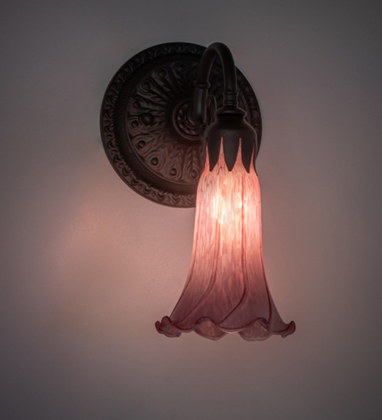 Meyda 5.5" Wide Lavender Tiffany Pond Lily Wall Sconce - 260480