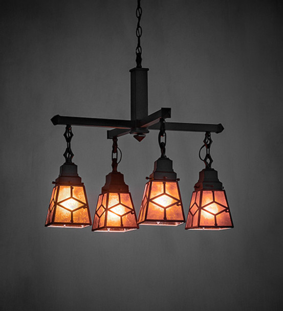 Meyda 24" Wide Bungalow Mission 4 Light Chandelier