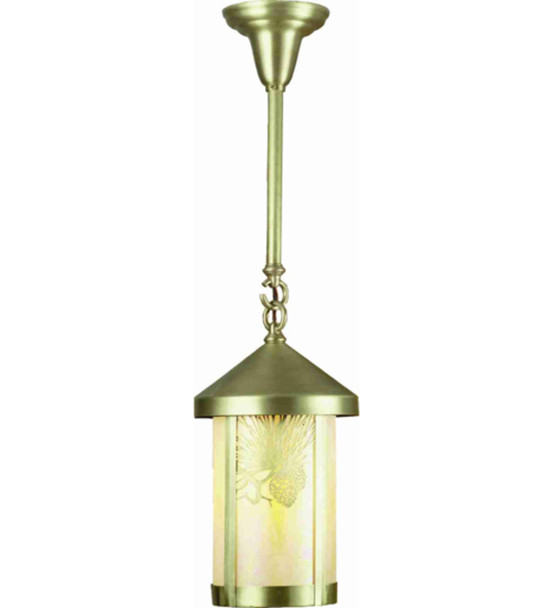 Meyda Round Lantern/rod Hanger/2 Pine Cones