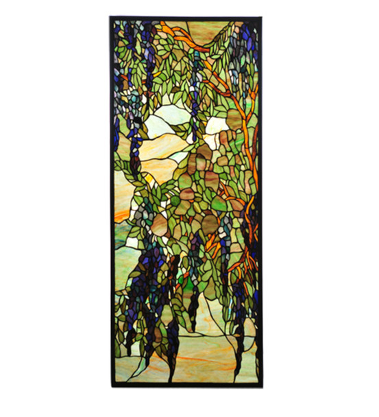 Meyda 15.25"w X 36.25"h Tiffany Wisteria & Snowball Custom Stained Glass Window