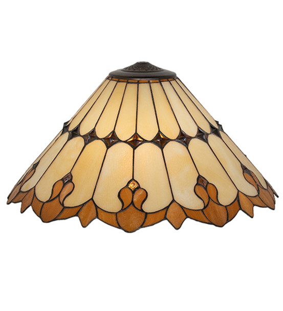 Meyda 20" Wide Nouveau Cone Stained Glass Shade