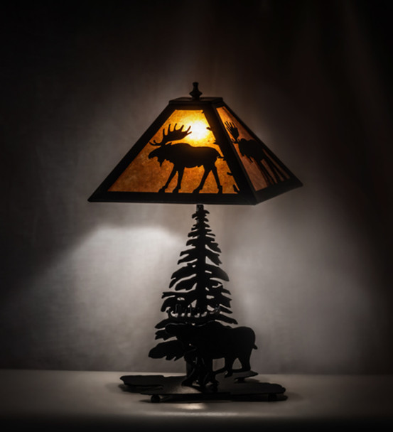 Meyda 21" High Lone Moose Table Lamp - 228788