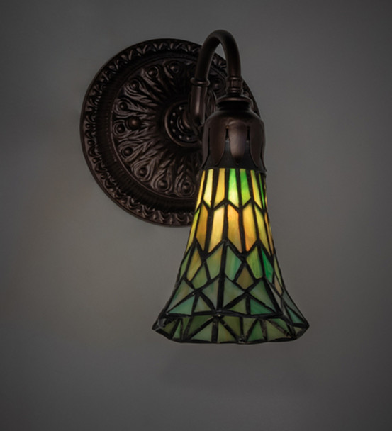 Meyda 5.5" Wide Stained Glass Pond Lily Wall Sconce - 251869