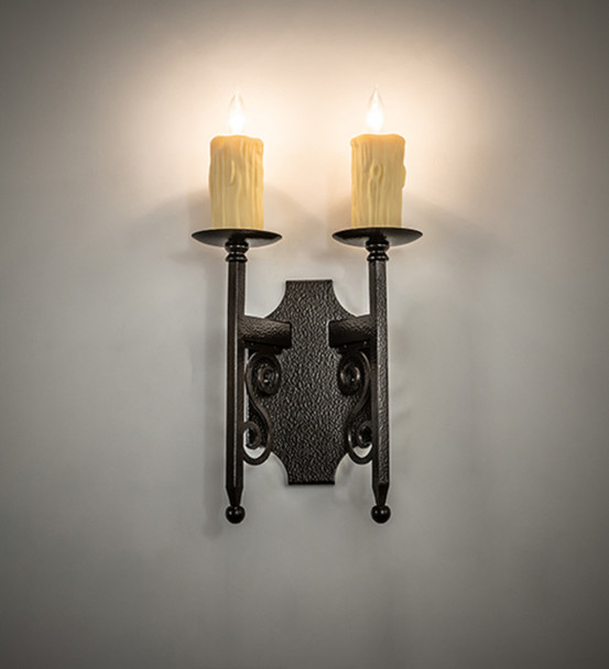 Meyda 9" Wide Toscano 2 Light Wall Sconce - 256172