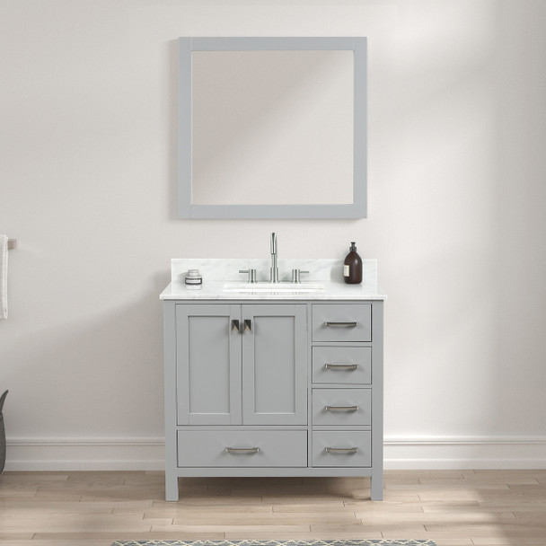 36" Freestanding Bathroom Vanity With Countertop & Undermount Sink - Metal Grey - 026 36 15 CT