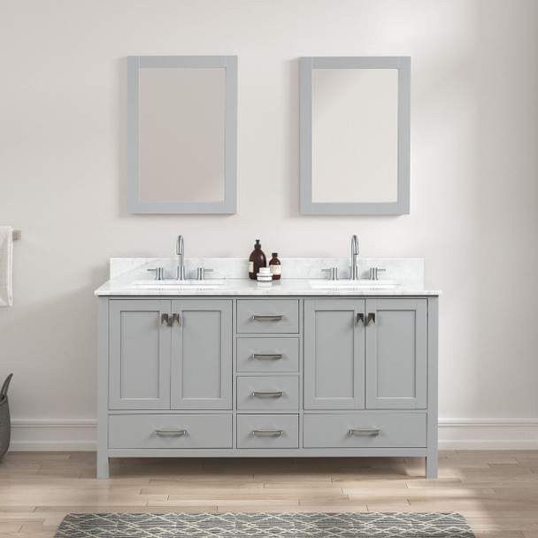 60" Freestanding Bathroom Vanity With Countertop & Undermount Sink - Metal Grey - 026 60 15 CT