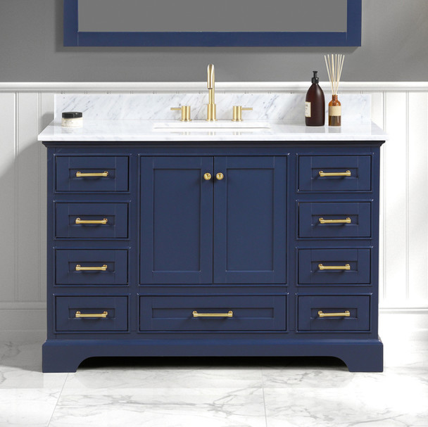 48" Freestanding Bathroom Vanity With Countertop & Undermount Sink - Navy Blue - 027 48 25 CT