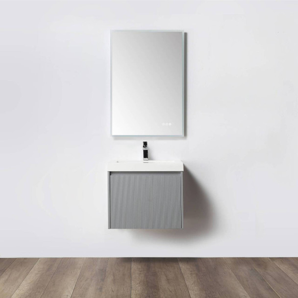 24" Floating Bathroom Vanity With Sink - Light Grey