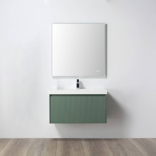 36" Floating Bathroom Vanity With Sink - Aventurine Green