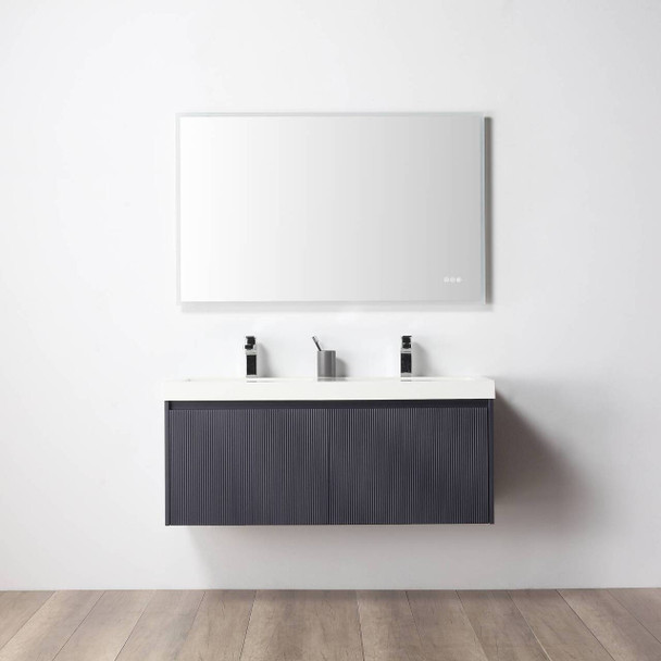 48" Floating Bathroom Vanity With Double Sink - Night Blue