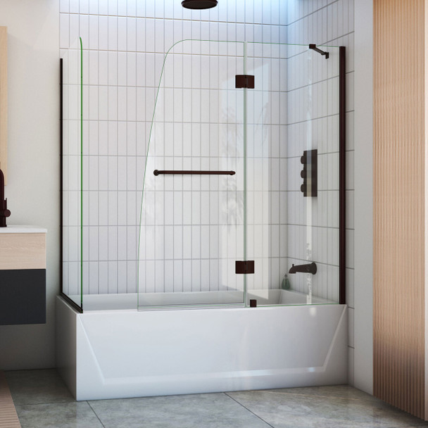 Dreamline Aqua 56-60 In. W X 30 In. D X 58 In. H Frameless Hinged Tub Door Return Panel - SHDR-3148586-RT-DUP