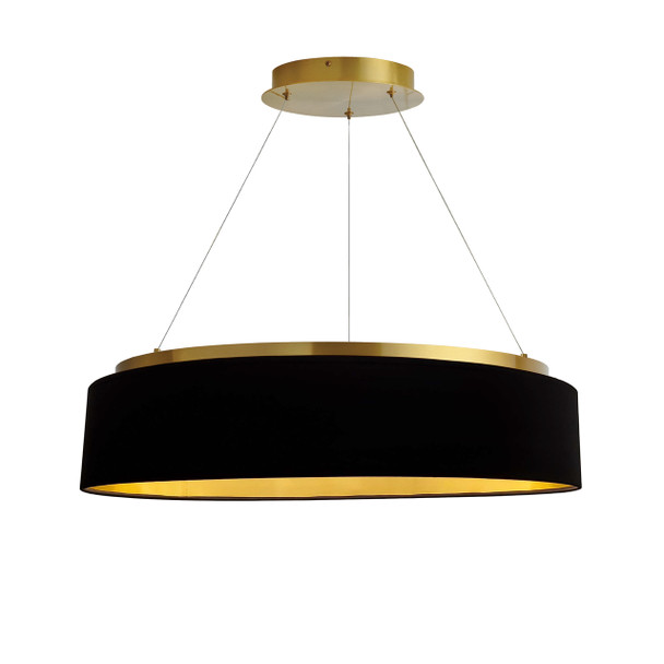 Dainolite 34w Chandelier, Agb W/ Blk Shade - CIR-2634C-AGB-698