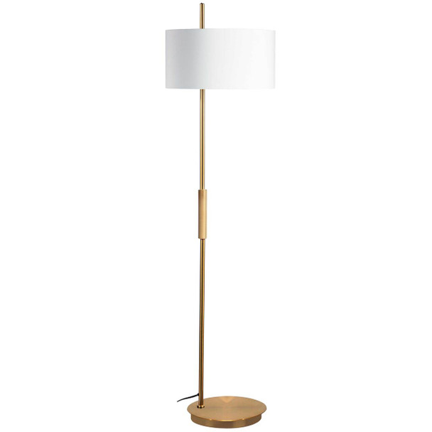 Dainolite 1lt Incandescent Floorlamp, Agb W/ Wh Shade - FTG-622F-AGB-WH