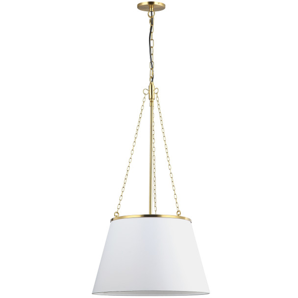Dainolite 1lt Incandescent Pendant, Agb W/ Wh Shade - PLY-181P-AGB-WH