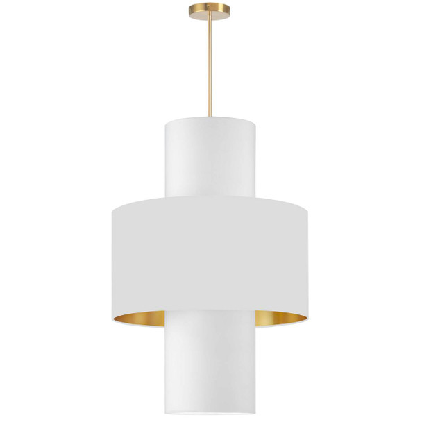 Dainolite 4lt Incan Pendant, Agb W/ Wh/gld & Wh Shades - POA-224P-AGB-692-790