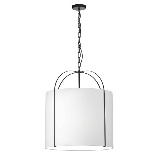 Dainolite 3lt Incandescent Pendant, Bk W/ Bk Shade - QCY-221P-BK-WH