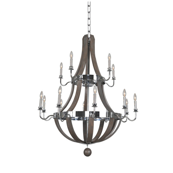 Kalco Sharlow (10+5) Light Chandelier - 300485CH