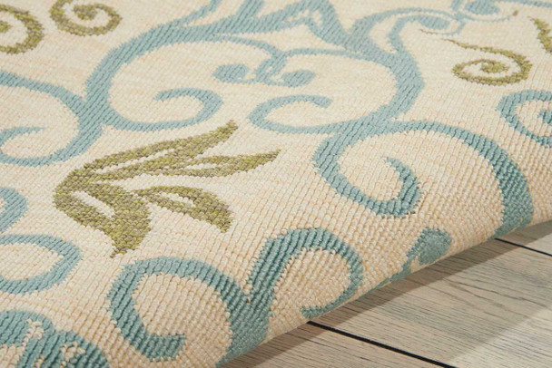 Nourison Caribbean CRB02 Ivory Blue Area Rugs