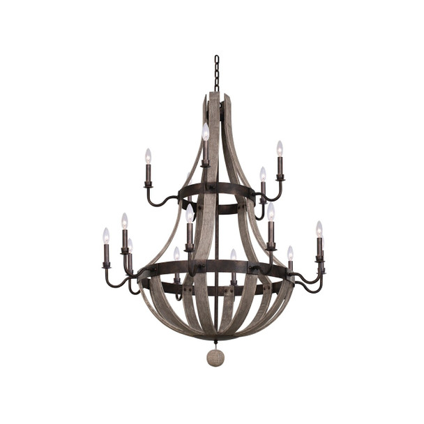Kalco Harper (10+5) Light 2 Tier Chandelier - 506873FG