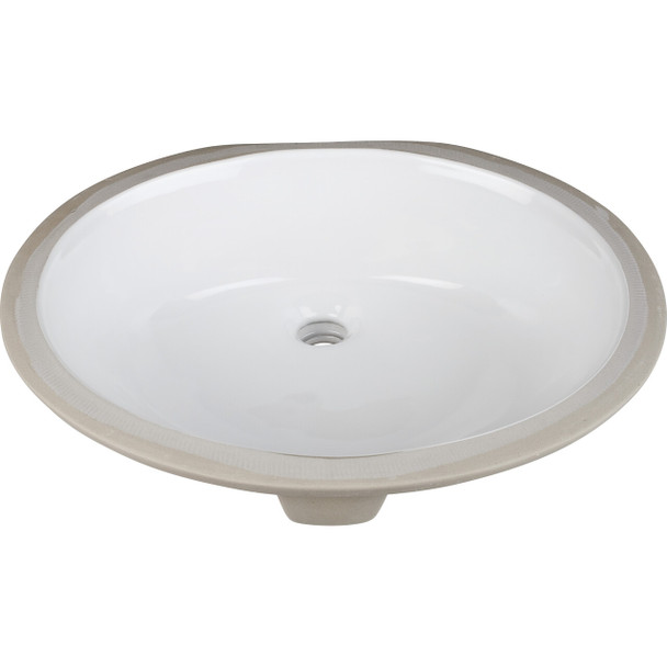 17-3/8" X 14-1/4" White Oval Undermount Porcelain Bathroom Sink With Overflow