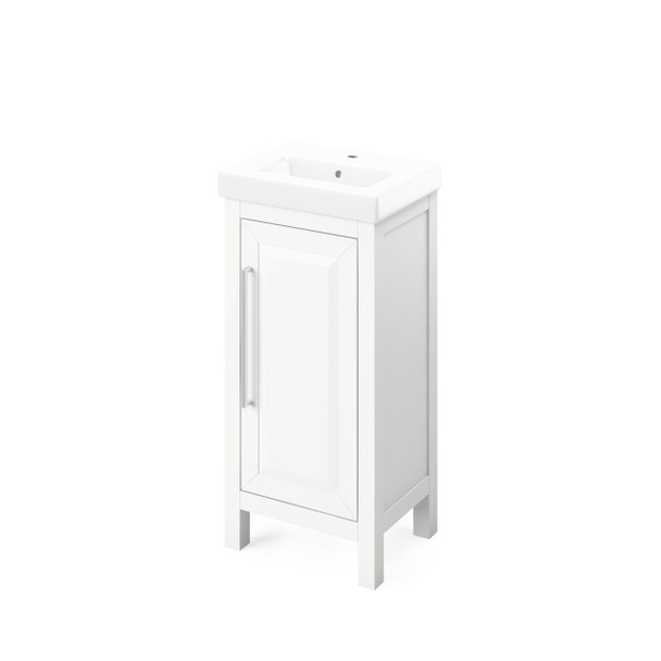 18" White Cade Vanity, Porcelain Vessel Top - VKITCAD18WHPOR