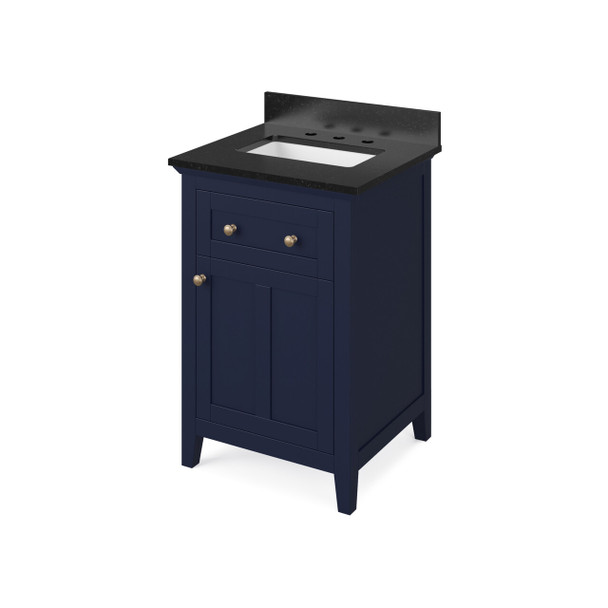 24" Hale Blue Chatham Vanity, Black Granite Vanity Top, Undermount Rectangle Bowl