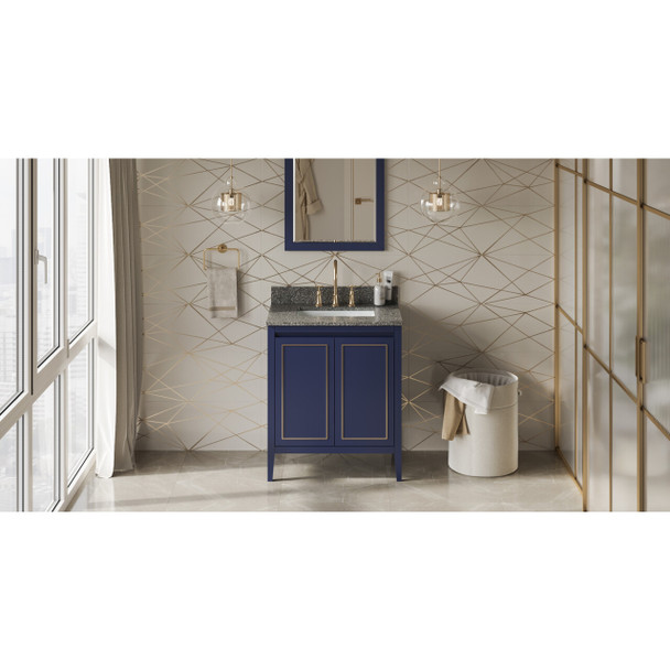 30" Hale Blue Percival Vanity, Boulder Cultured Marble Vanity Top, Undermount Rectangle Bowl