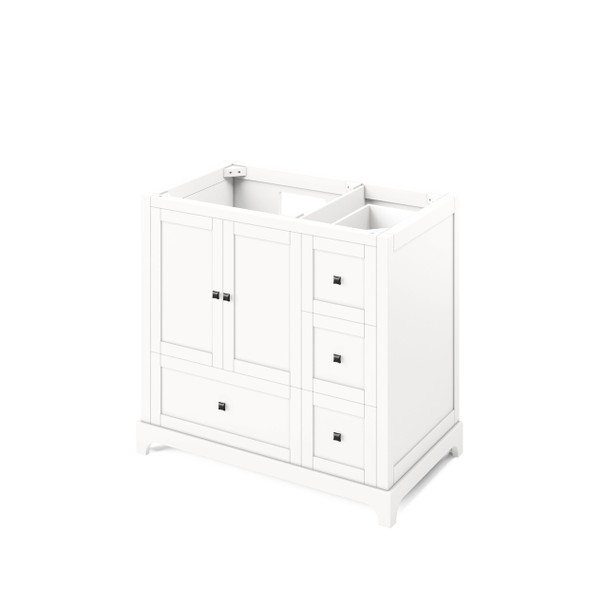 36" White Addington Vanity, Left Offset