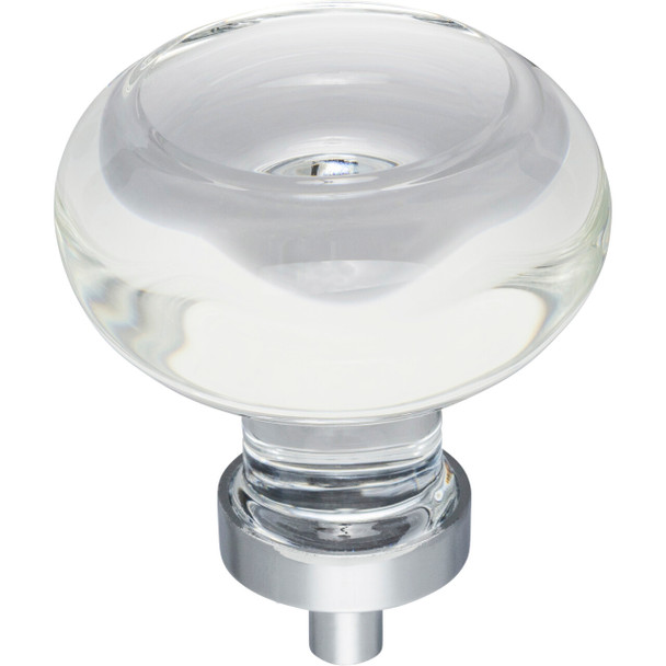 1-3/4" Diameter Button Glass Harlow Cabinet Knob