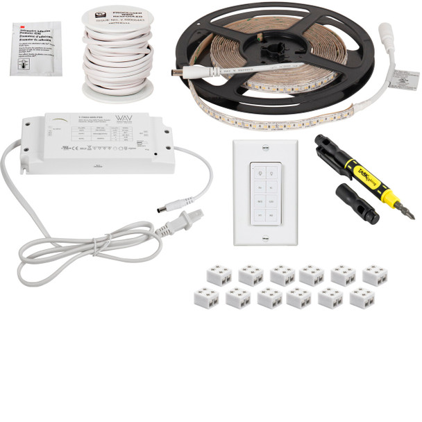 16 Ft.. 300 Lumens/ft.. 12-volt Standard Output Wireless Controller Tape Light Kit 1 Zone 1 Area, Tunable-white, 2700k–5000k (smart Home Compatible)