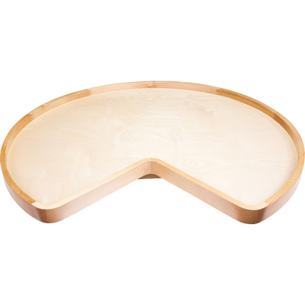 32" Kidney Wood Lazy Susan Shelf With Swivel