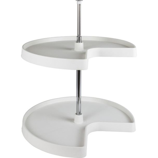 28" Kidney Two-shelf Plastic Lazy Susan Set