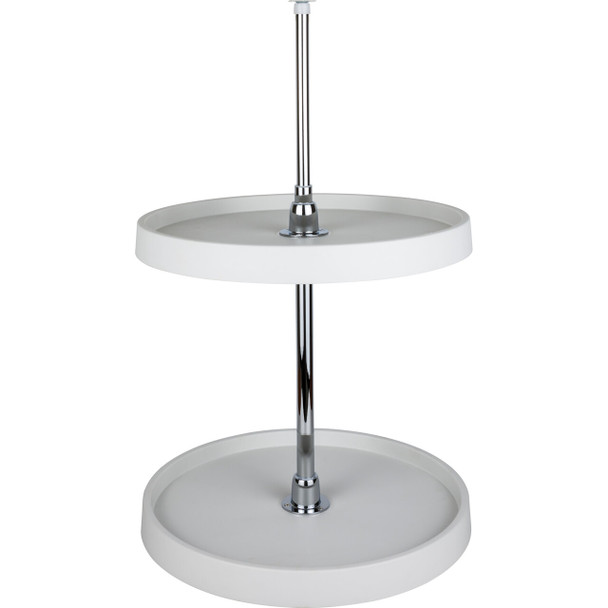 28" Round Two-shelf Plastic Lazy Susan Set With Chrome Hubs