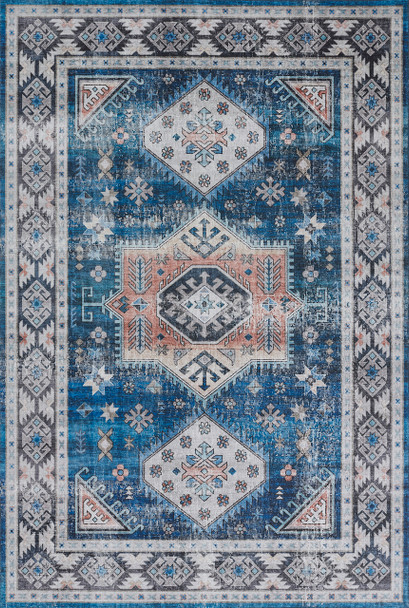 Novogratz Doheny DOH-3 Blue Machine Made Area Rugs